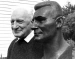 Rewi Alley and a Bronze bust of Alley by Francis A. Shurrock (1887-1977), exhibited at the Royal Academy in 1939. The original bronze cast was lost in enemy action on the way to New Zealand during World War Two. The present bust was recast and donated to Canterbury Museum in 1958 by a group of Alleys’ friends, including Shurrock. It was exhibited at the opening of the Hall of Oriental Art. 